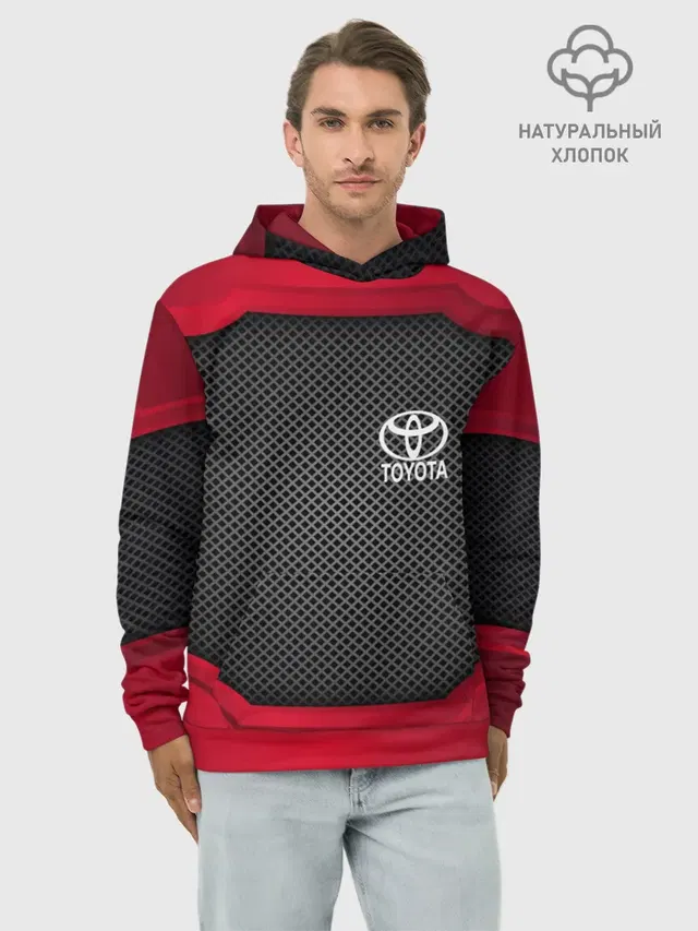 Худи мужской базовый хлопок с принтом «Тойота — TOYOTA SPORT»