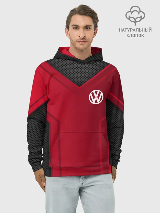 Худи мужской базовый хлопок с принтом «Volkswagen — volkswagen sport»