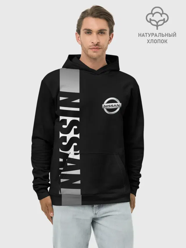 Худи мужской базовый хлопок с принтом «Ниссан — NISSAN SPORT»