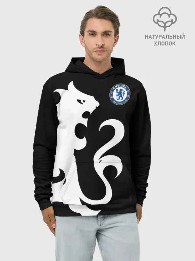Худи мужской базовый хлопок с принтом «Chelsea Exclusive»