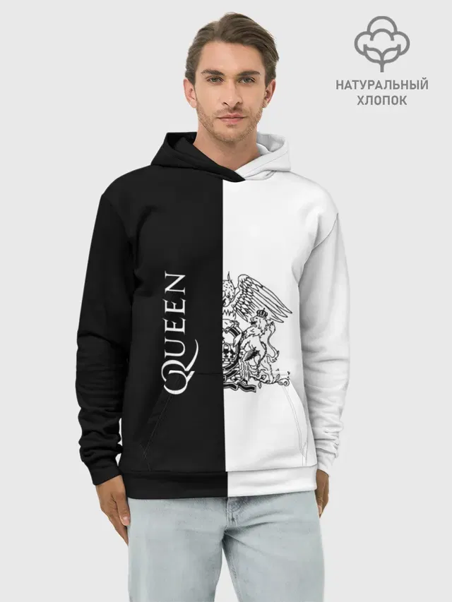 Худи мужской базовый хлопок с принтом «Queen (band)»