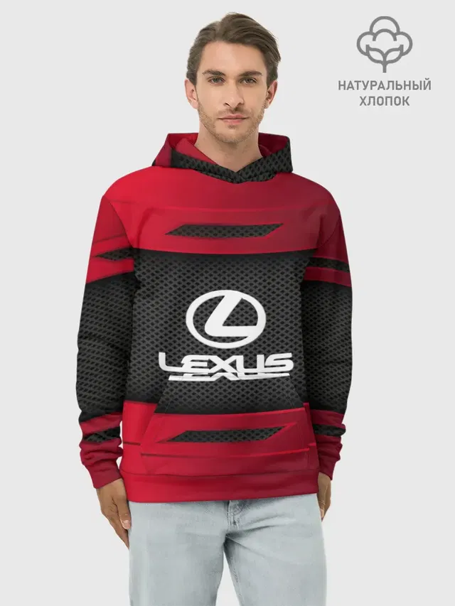 Худи мужской базовый хлопок с принтом «Car logo — LEXUS SPORT»