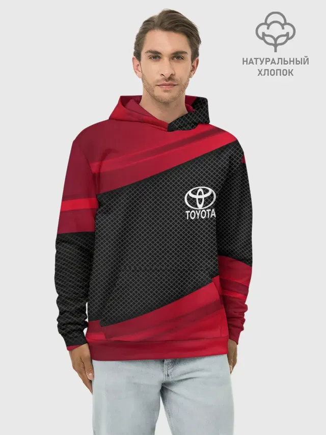 Худи мужской базовый хлопок с принтом «Тойота — TOYOTA SPORT»