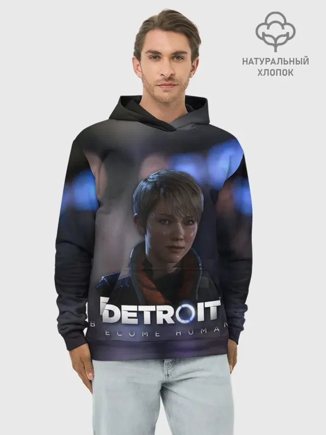 Худи мужской базовый хлопок с принтом «Detroit: Become Human - Kara»