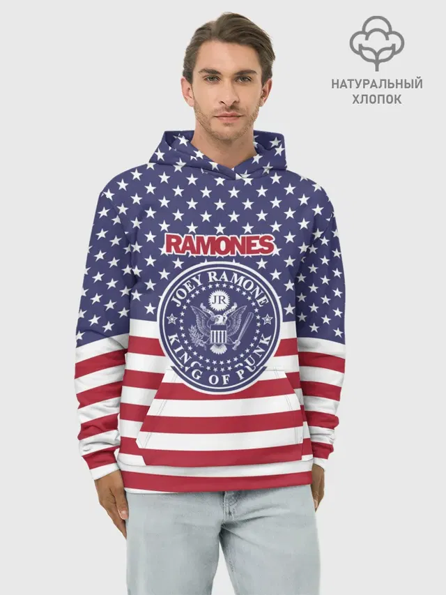 Худи мужской базовый хлопок с принтом «Ramones»