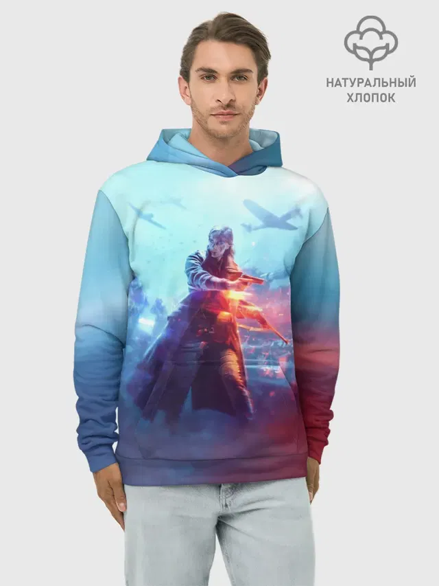 Худи мужской базовый хлопок с принтом «Battlefield 5»