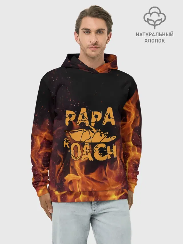 Худи мужской базовый хлопок с принтом «Papa Roach»