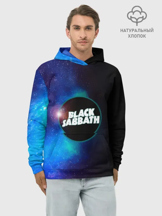 Худи мужской базовый хлопок с принтом «Black Sabbath»