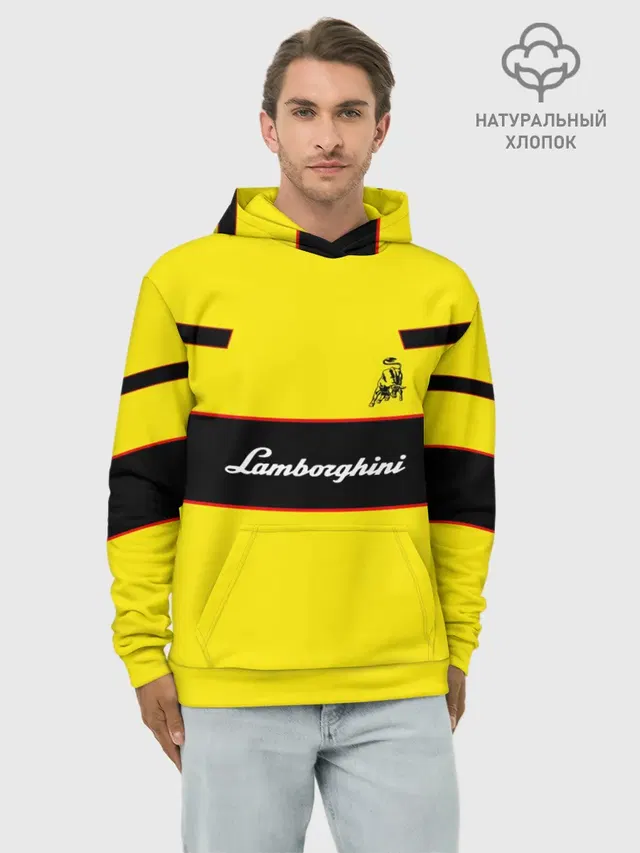 Худи мужской базовый хлопок с принтом «Lamborghini S.p.A.»
