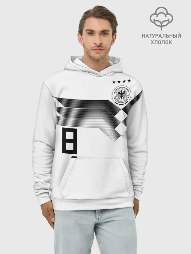 Худи мужской базовый хлопок с принтом «Kroos home WC 2018»