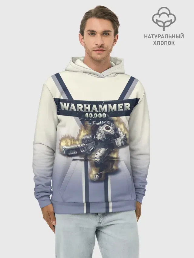 Худи мужской базовый хлопок с принтом «Warhammer — Warhammer 40000: Tau Empire»