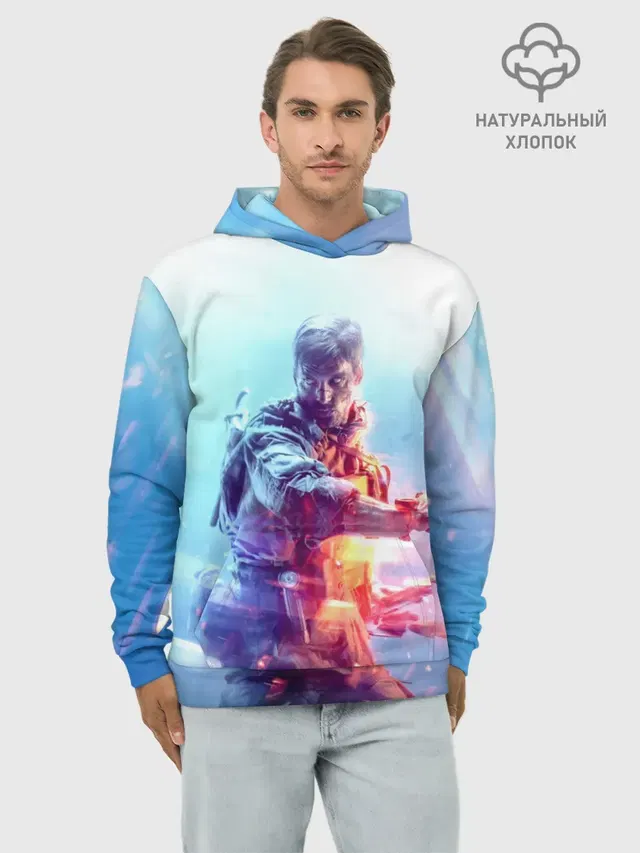 Худи мужской базовый хлопок с принтом «Battlefield 5 Man»