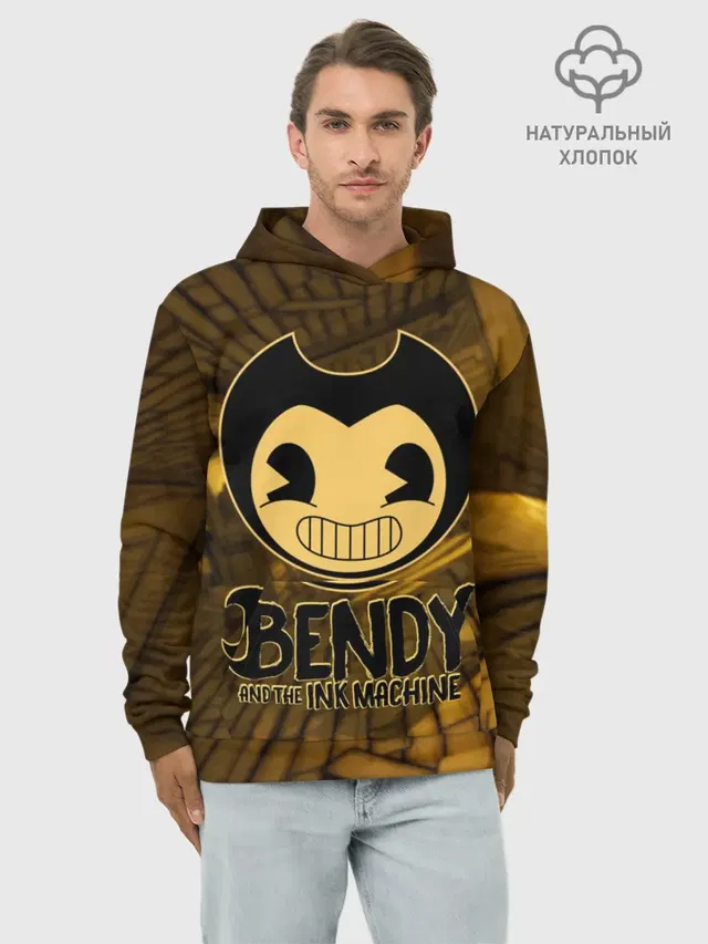 Худи мужской базовый хлопок с принтом «Bendy the Dancing Demon»