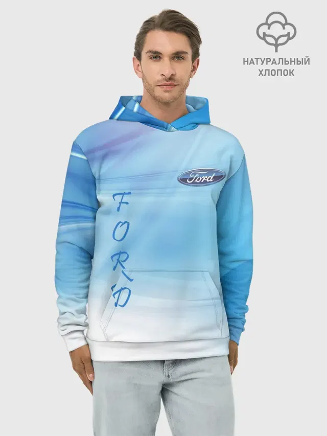 Худи мужской базовый хлопок с принтом «Ford Motor Company»