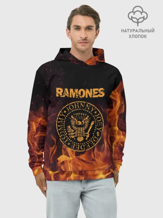 Худи мужской базовый хлопок с принтом «Ramones»