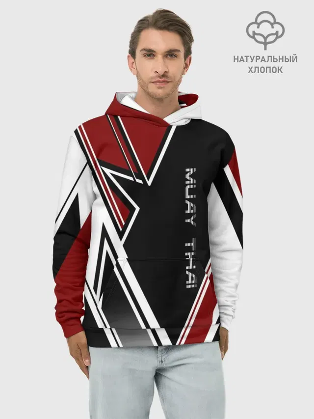 Худи мужской базовый хлопок с принтом «Муай Тай — Muay Thai»
