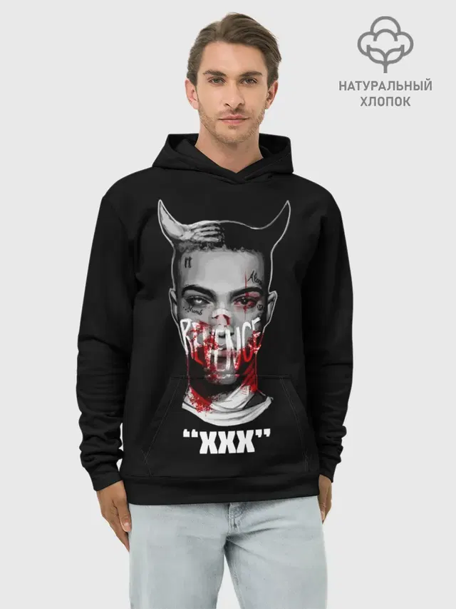 Худи мужской базовый хлопок с принтом «XXX Revenge»
