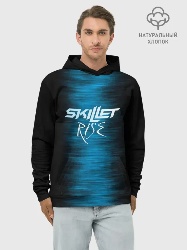 Худи мужской базовый хлопок с принтом «Skillet Rise»