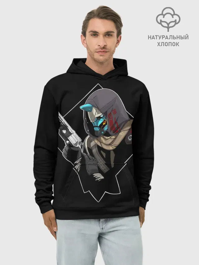 Худи мужской базовый хлопок с принтом «Cayde-6»