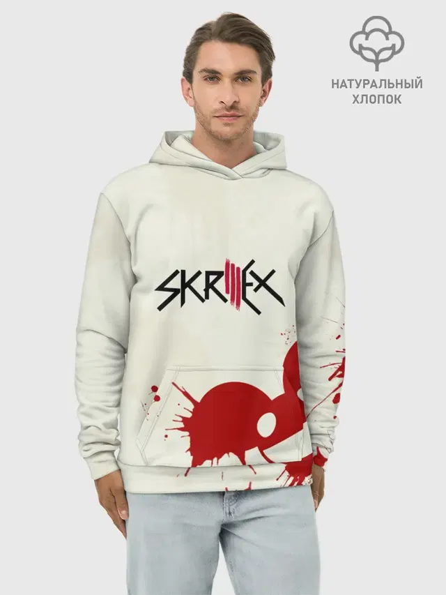 Худи мужской базовый хлопок с принтом «Skrillex»
