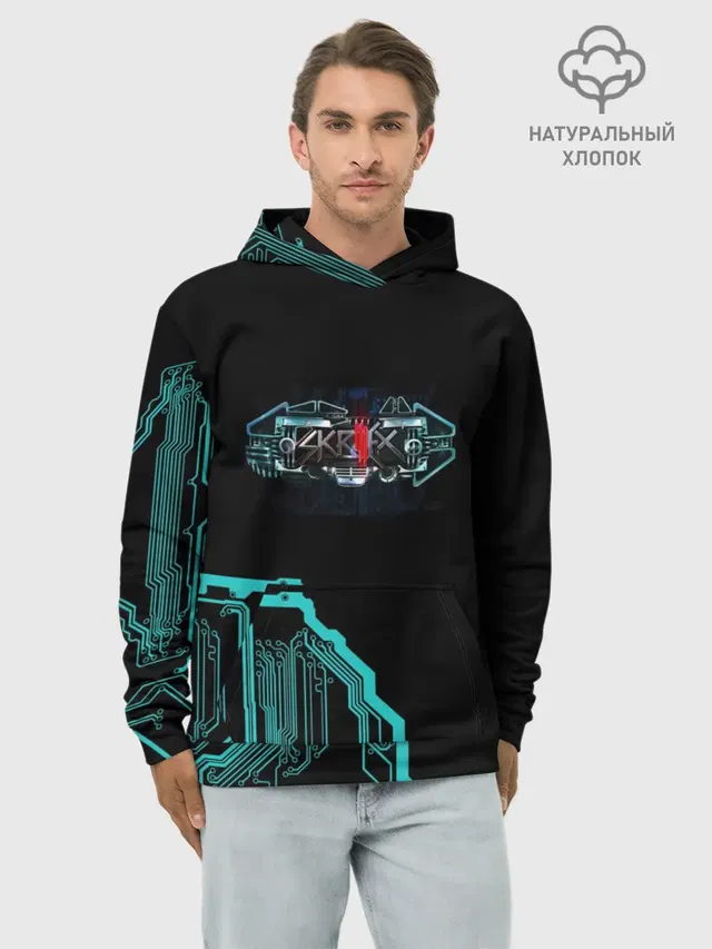 Худи мужской базовый хлопок с принтом «Skrillex»