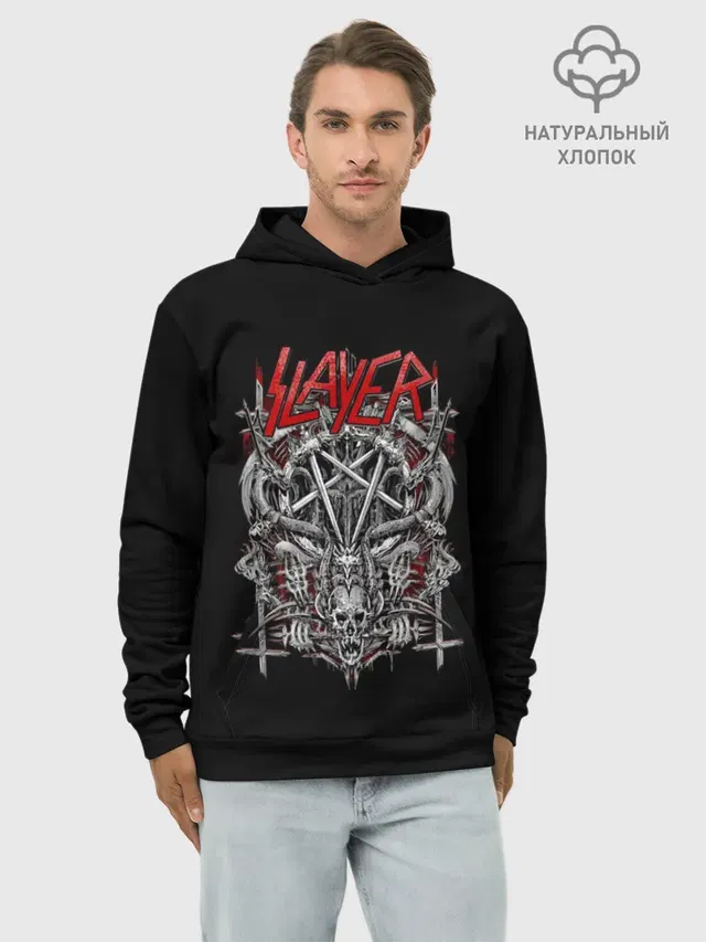 Худи мужской базовый хлопок с принтом «Slayer»