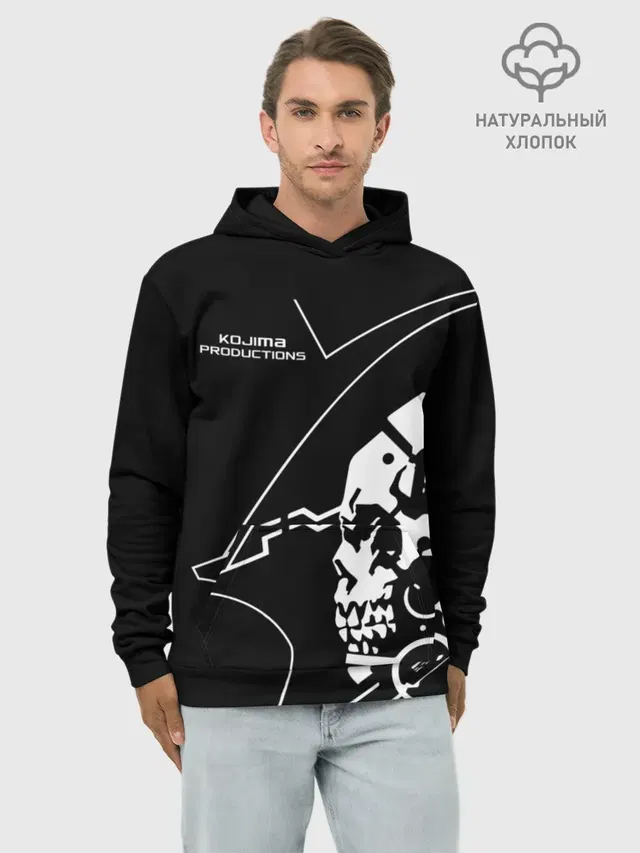 Худи мужской базовый хлопок с принтом «Ludens Kojima Productions»