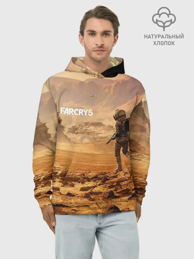 Худи мужской базовый хлопок с принтом «Astronaut — FAR CRY 5 LOST ON MARS»