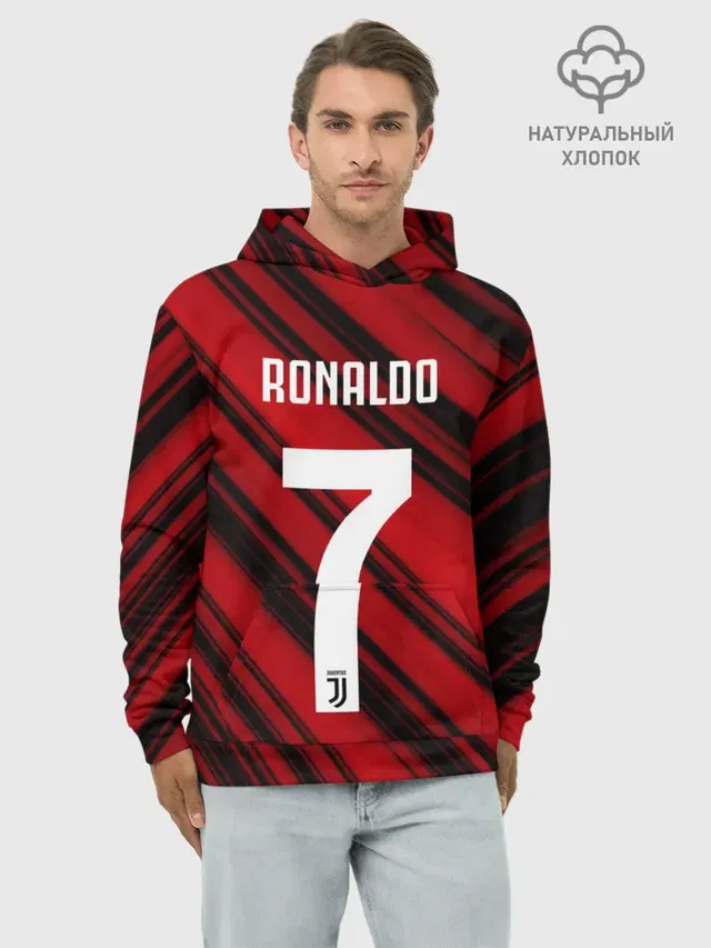 Худи мужской базовый хлопок с принтом «Ювентус — RONALDO JUVE SPORT»