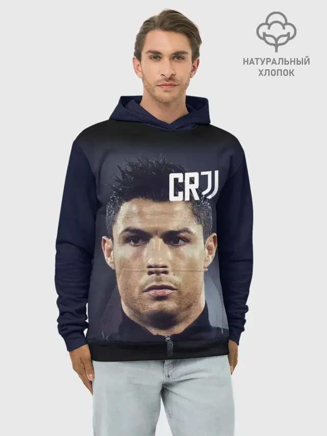 Худи мужской базовый хлопок с принтом «Ювентус — RONALDO JUVE SPORT»