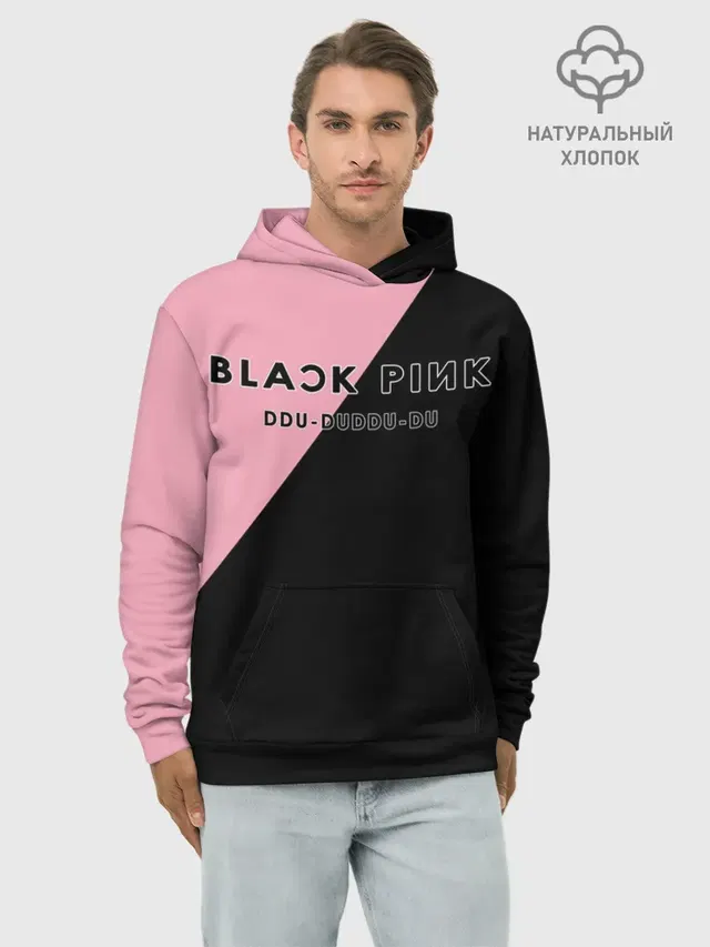 Худи мужской базовый хлопок с принтом «DDU-DU DDU-DU BlackPink»