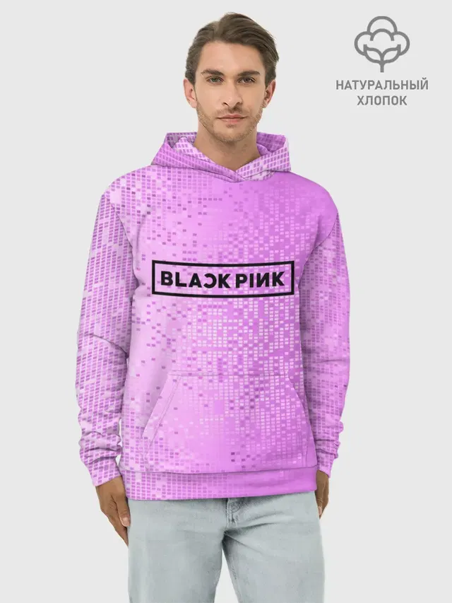 Худи мужской базовый хлопок с принтом «BlackPink»