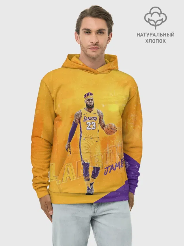 Худи мужской базовый хлопок с принтом «НБА — Lebron»