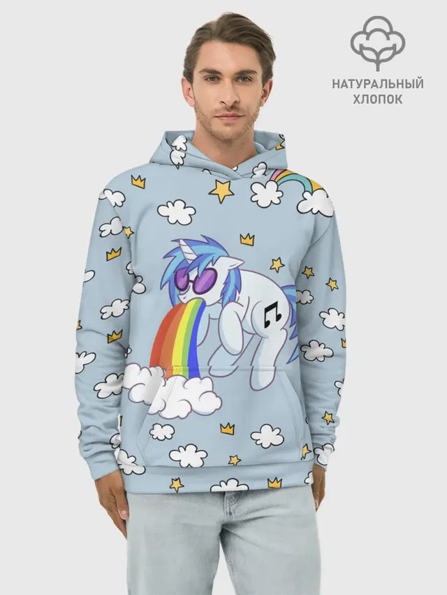 Худи мужской базовый хлопок с принтом «My Little Pony — Винил Скрэтч»