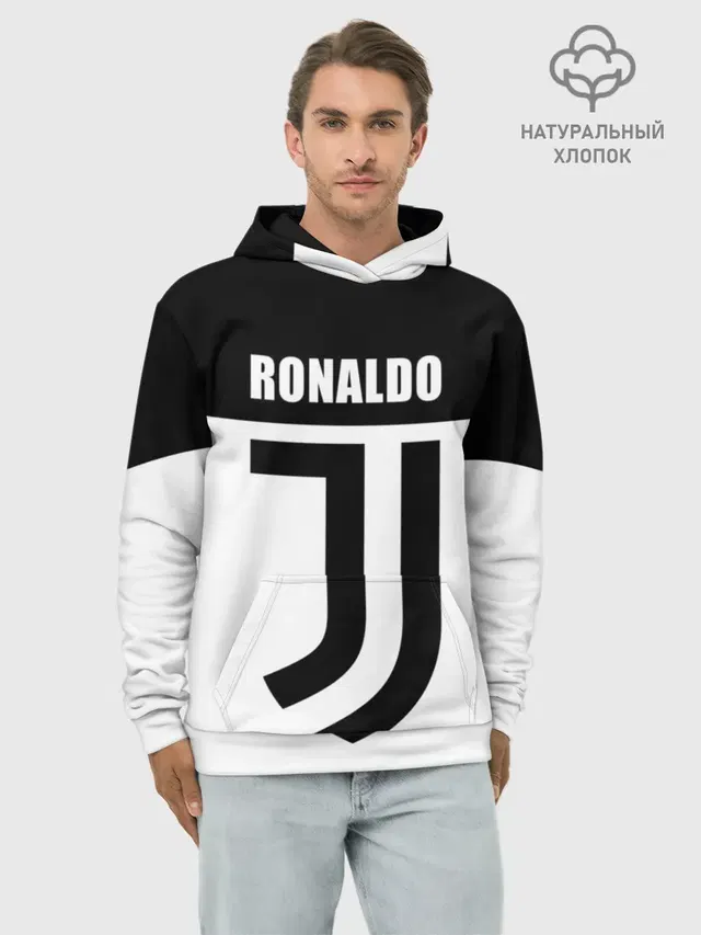 Худи мужской базовый хлопок с принтом «Ювентус — Ronaldo Juventus»