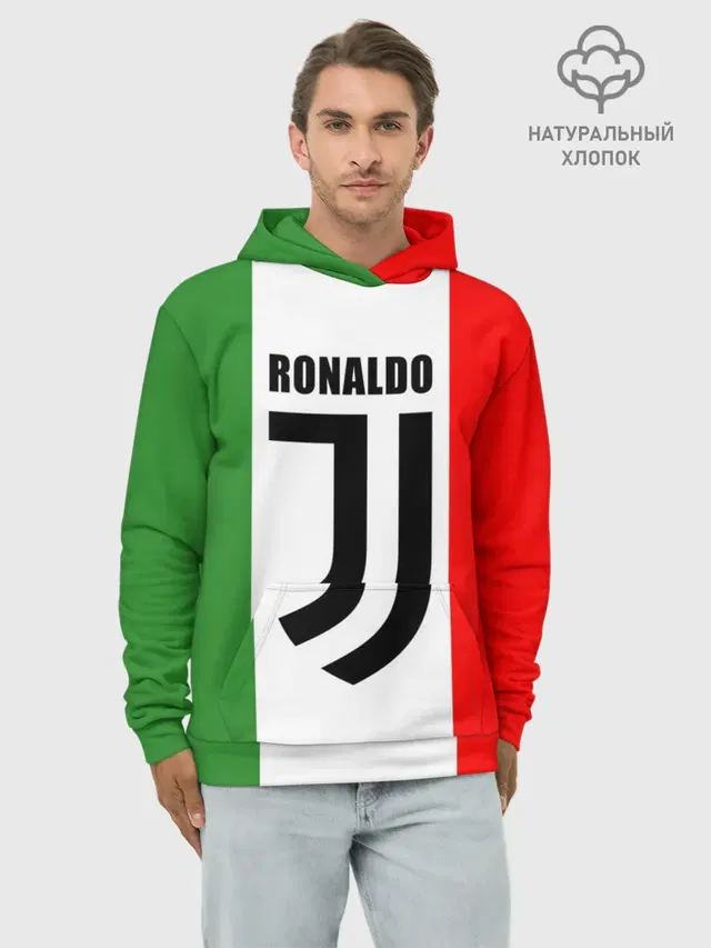 Худи мужской базовый хлопок с принтом «Ювентус — Ronaldo Juventus Italy»