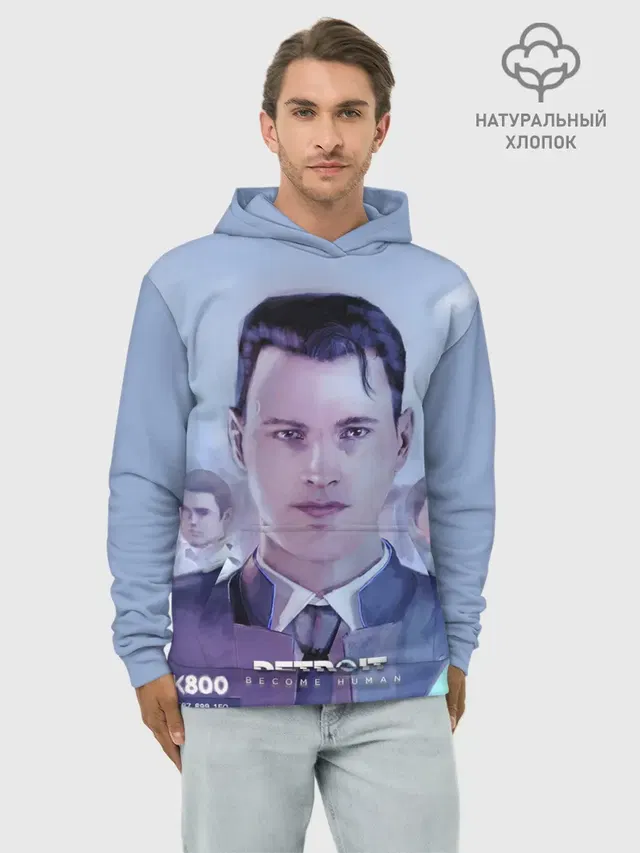 Худи мужской базовый хлопок с принтом «CyberLife»