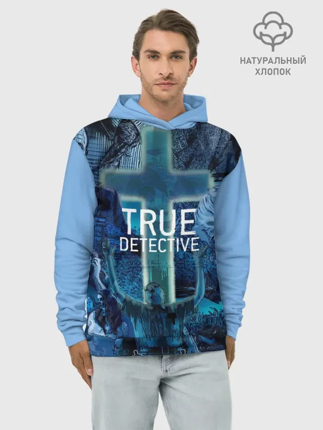 Худи мужской базовый хлопок с принтом «True Detective»