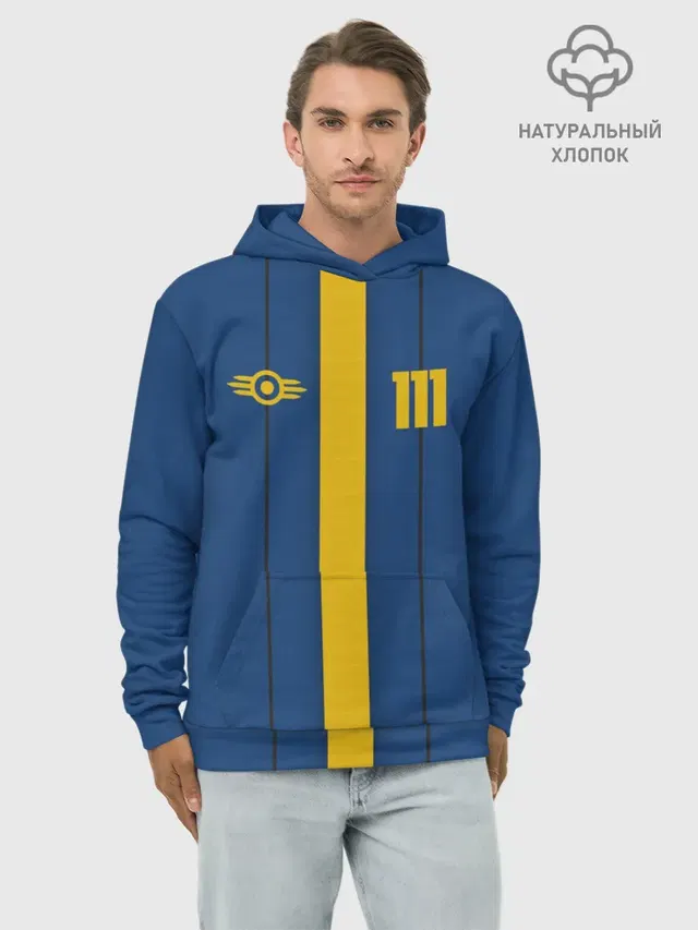 Худи мужской базовый хлопок с принтом «Fallout Vault 111»