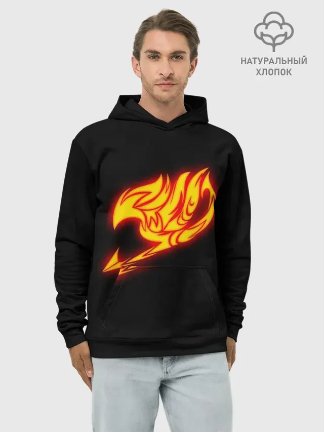 Худи мужской базовый хлопок с принтом «Хвост Феи — FAIRY TAILS NATSU DRAGNEEL»
