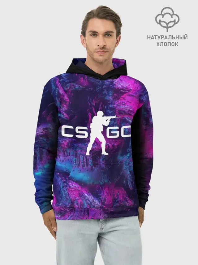 Худи мужской базовый хлопок с принтом «Counter-Strike — CS GO HYPER BEAST LANDSCAPE»