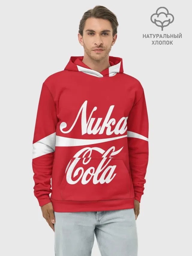 Худи мужской базовый хлопок с принтом «Nuka Cola»