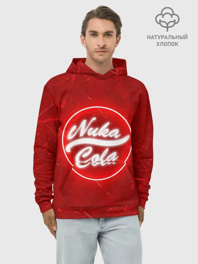 Худи мужской базовый хлопок с принтом «Nuka-Cola»
