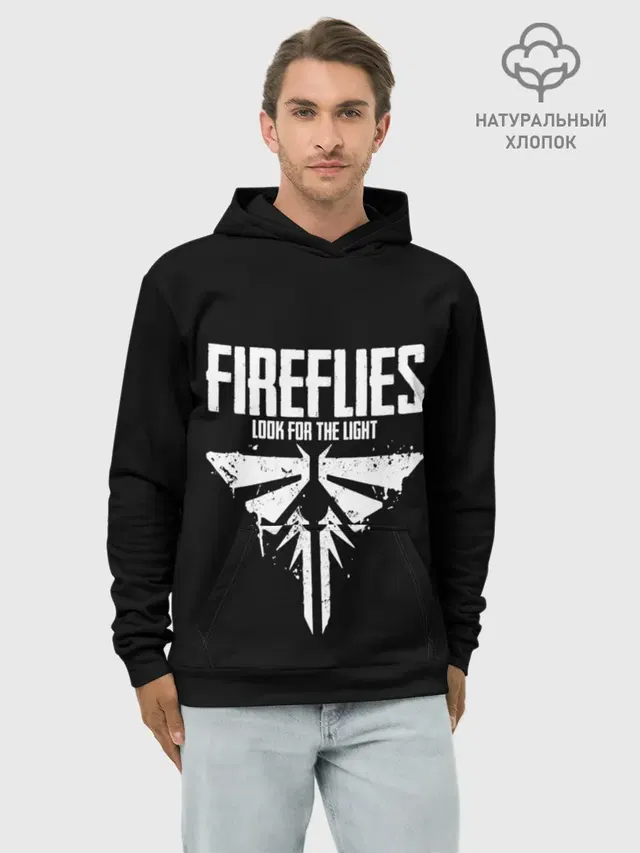 Худи мужской базовый хлопок с принтом «The Fireflies»