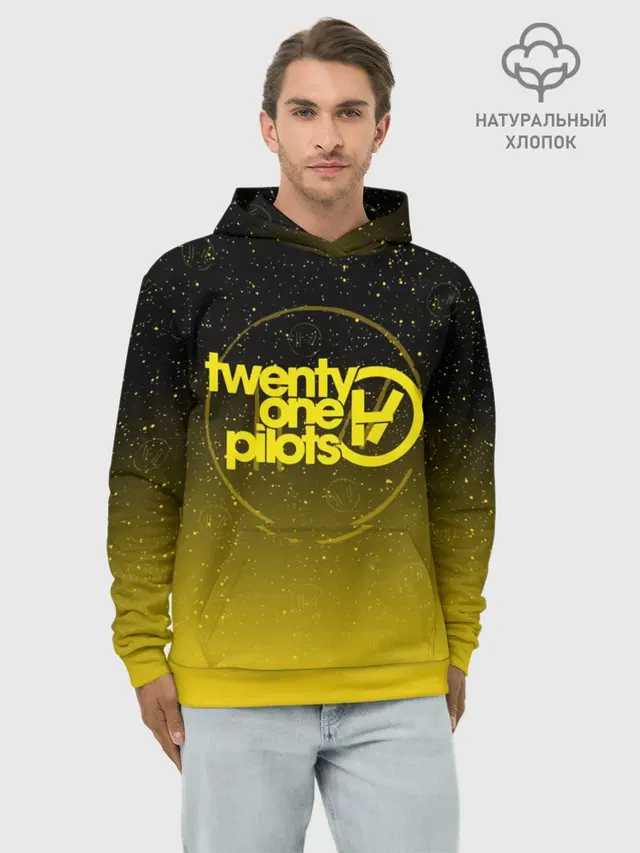 Худи мужской базовый хлопок с принтом «Twenty One Pilots — TWENTY ONE PILOTS TOP»