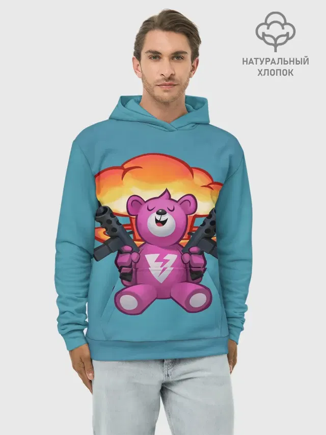 Худи мужской базовый хлопок с принтом «Фортнайт — Fortnite Bear»