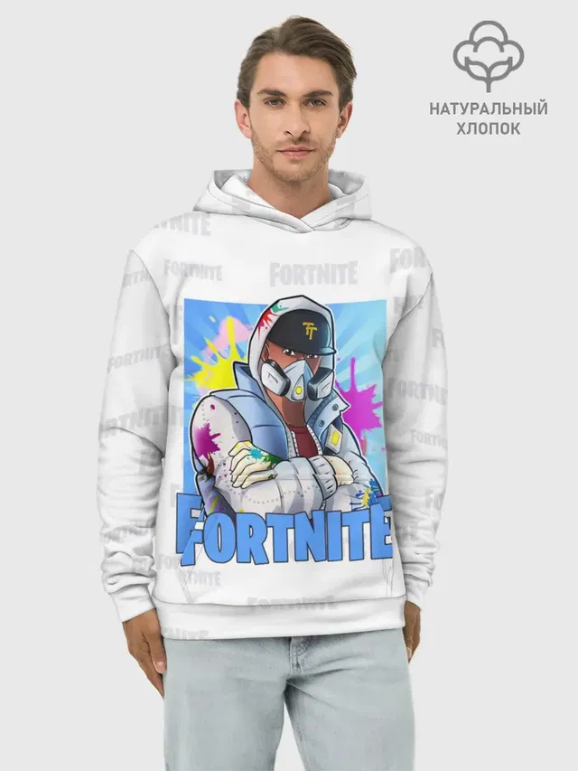 Худи мужской базовый хлопок с принтом «Фортнайт — Fortnite Fan Art»