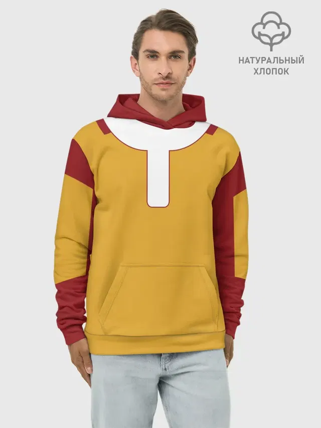 Худи мужской базовый хлопок с принтом «Ванпанчмен — ONE PUNCH MAN SAITAMA»