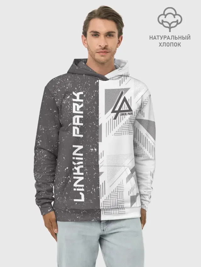 Худи мужской базовый хлопок с принтом «Linkin Park»