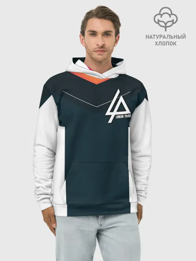 Худи мужской базовый хлопок с принтом «Linkin Park band»